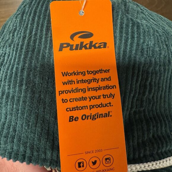 Live Well Pukka Patch Logo Corduroy Snapback Hat Green Adjustable Cap Surf NWT - Picture 9 of 12